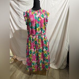 Draper James Pink Floral Midi Dress